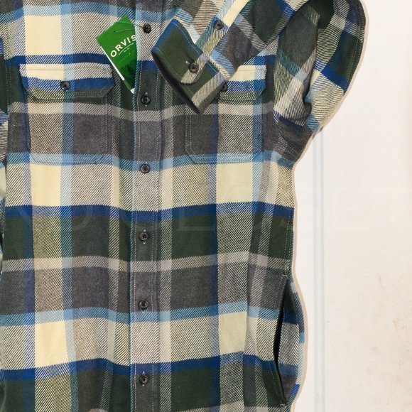 Men’s Green Flannel Shirt Orvis - Picture 4 of 6